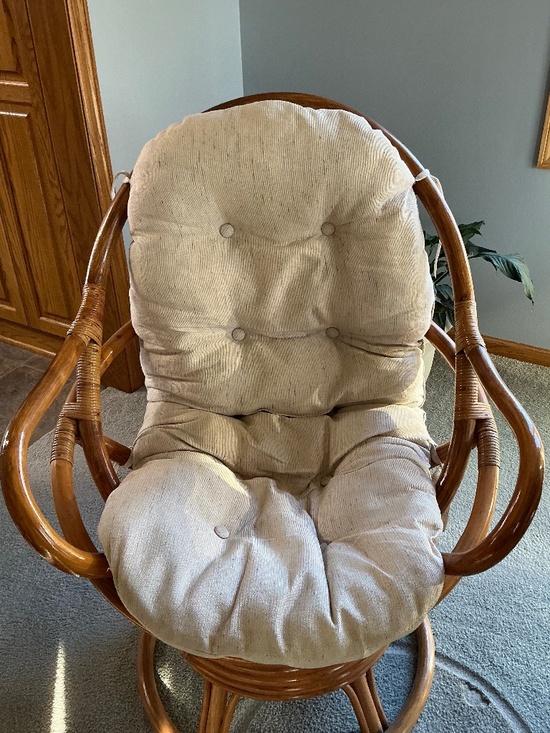 Other - Rattan Chair Button Tufted Reversible Seat Cushion